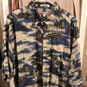 Pierre Cardin Men’s XL Hawaiian Palm Tree Shirt